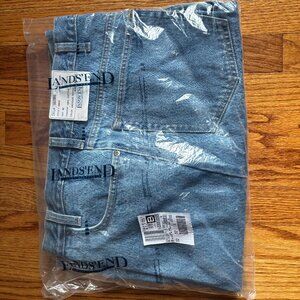 NWT Lands End Mens Big and Tall Jeans Size 50 Waist, Antique Indigo